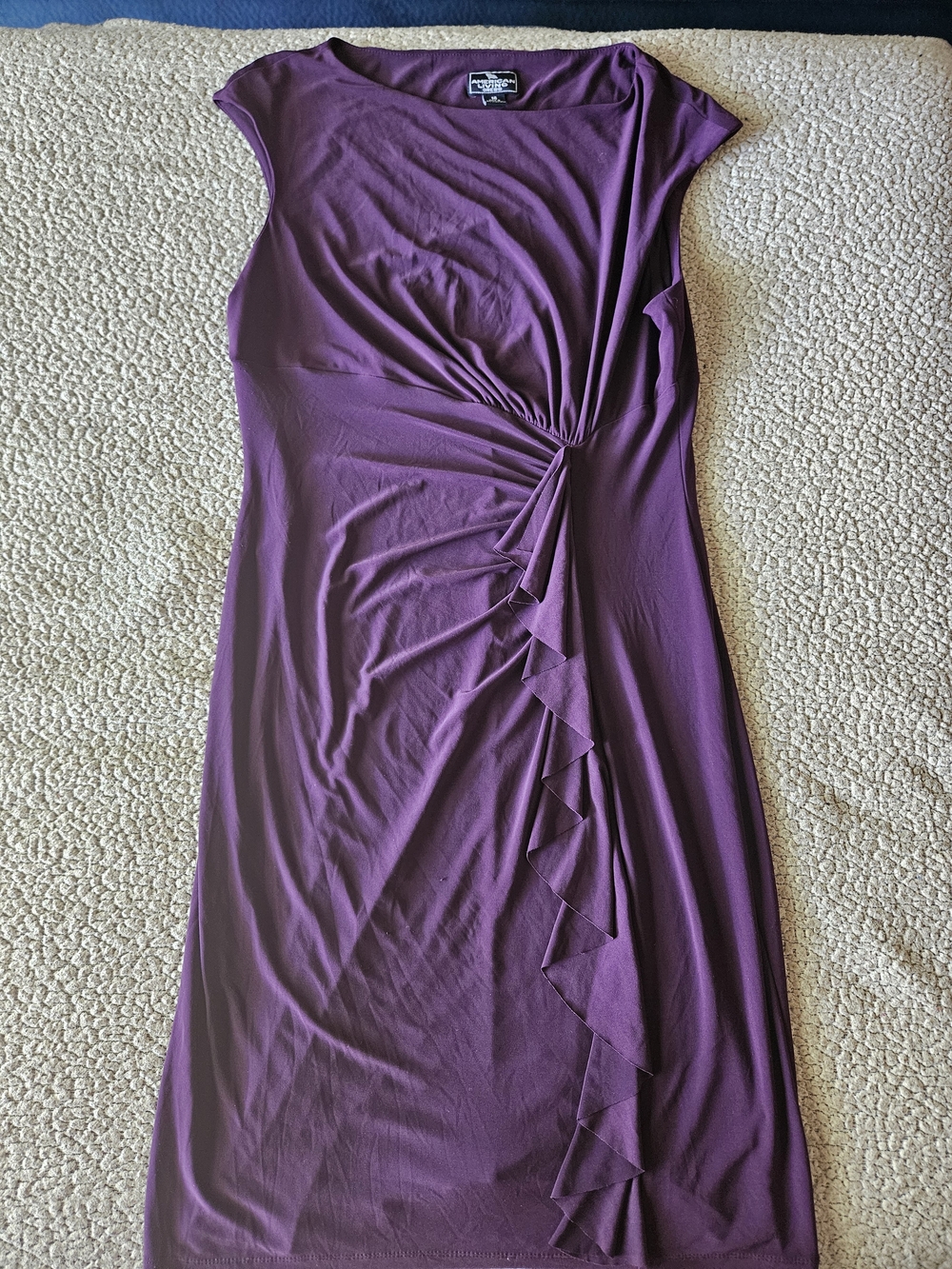 Maggy London Purple Twist-Detail Cap-Sleeve Dress
